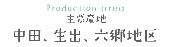 主要産地 中田、生出、六郷地区