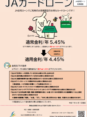 JAカードローン（住宅ローンカード利用型）