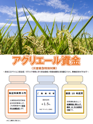 アグリエール資金（災害緊急特別対策）